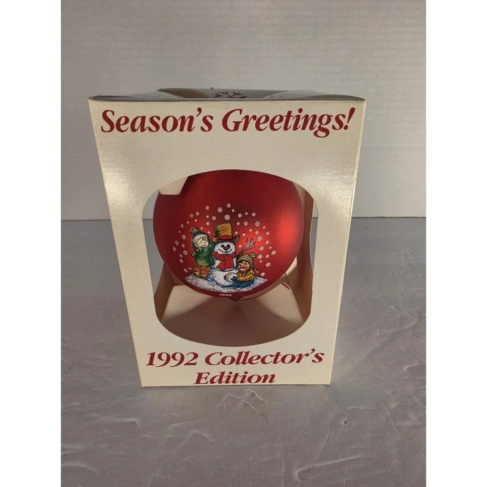 Vintage 1992 Campbell Kids Christmas Ornament Collector's Edition Snowman Box